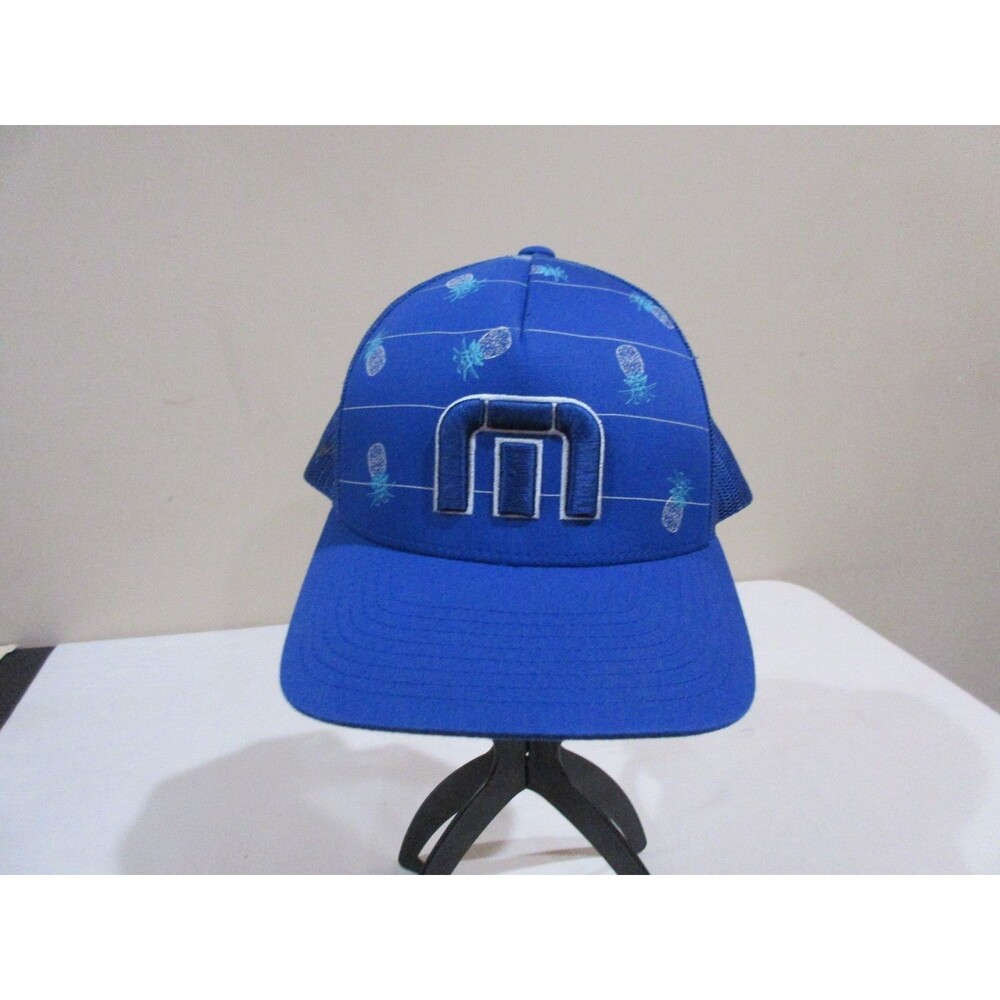 Travis Mathew Flexfit Hat Baseball Cap Blue Pineapple Snapback